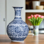 Classic Ceramic Blue & White Vase