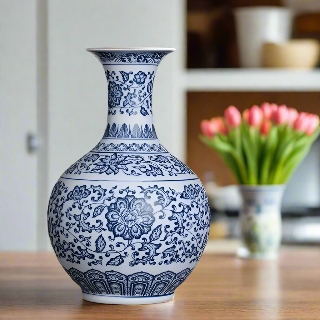 Classic Ceramic Blue & White Vase