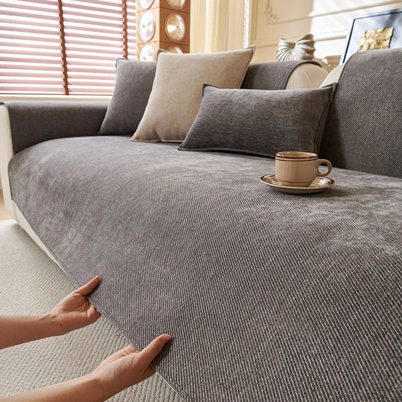 Twill Chenille Anti-Slip Sofa Cover
