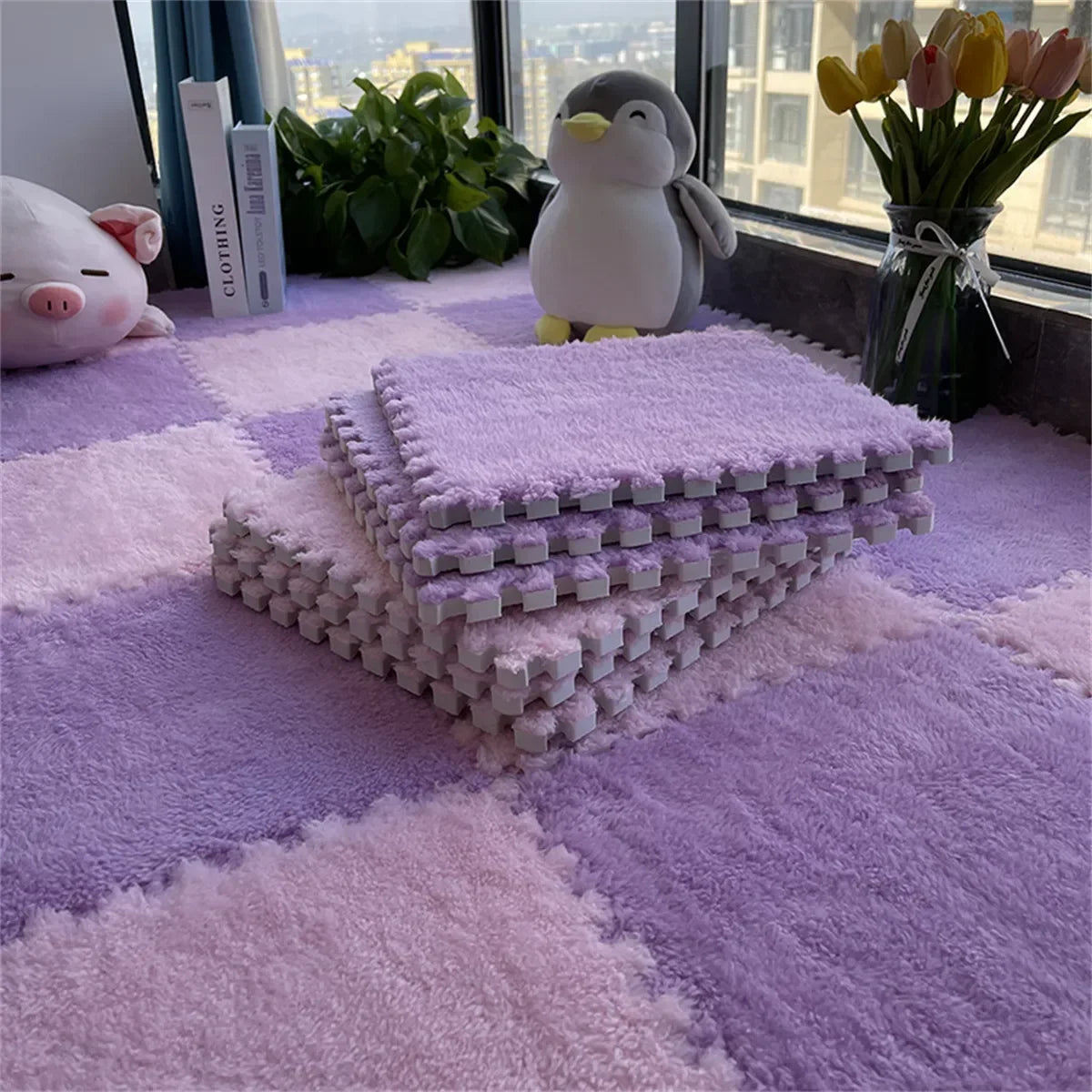Soft Interlocking Plush Playmat Tiles