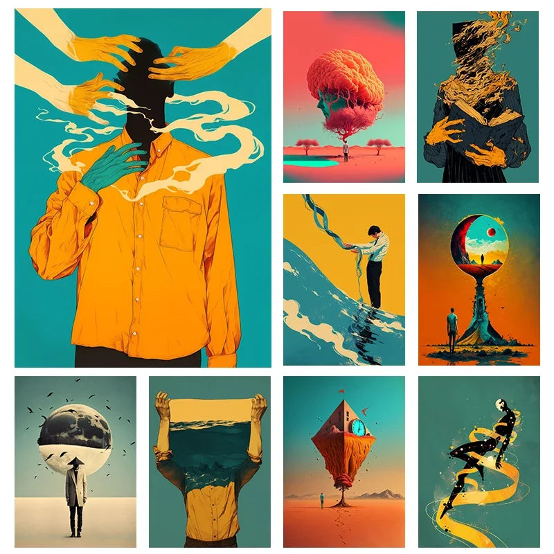 Surreal Modern Art Hi-Contrast Canvas Prints