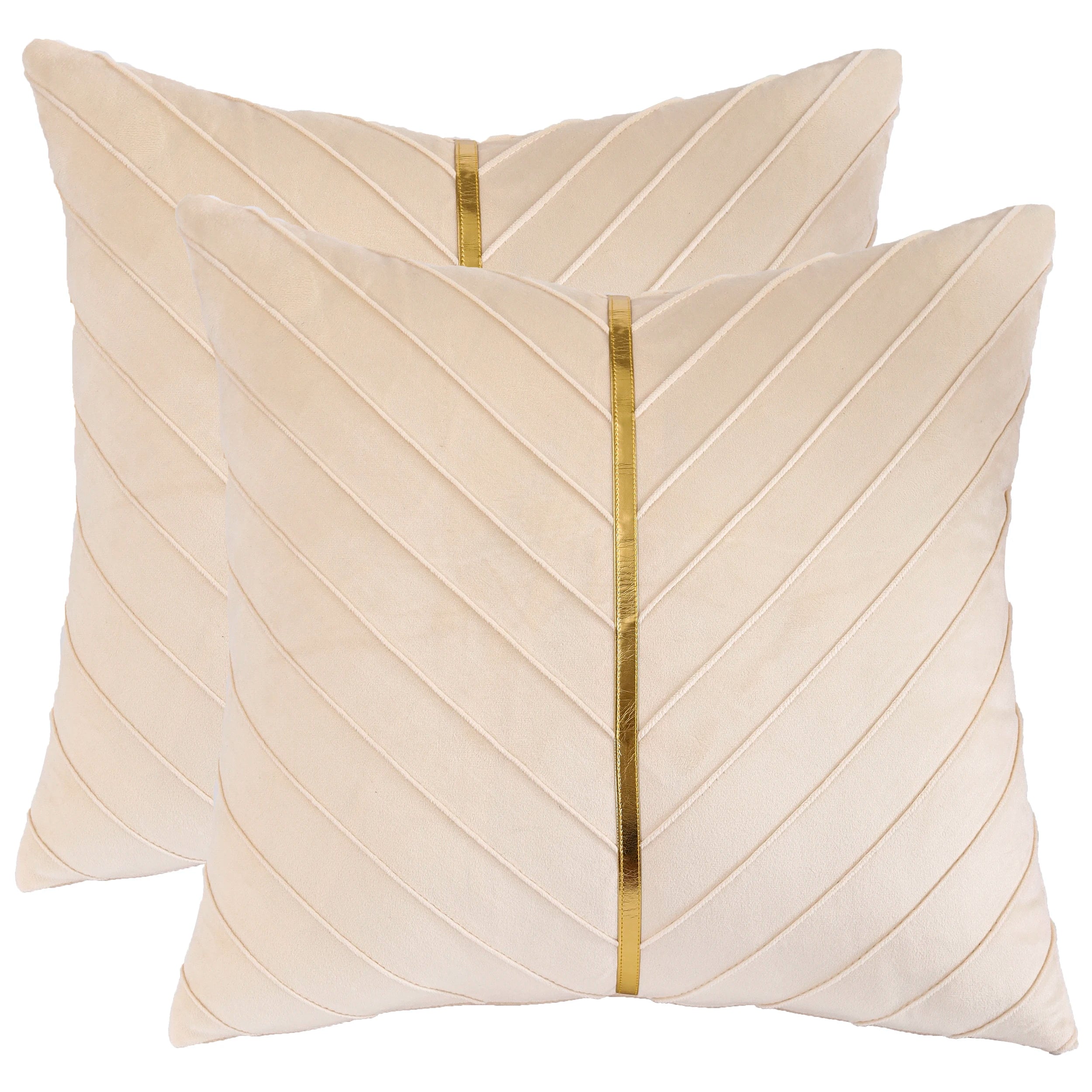 Elegance Velvet Gold Line Pillow Covers [2-Pcs]