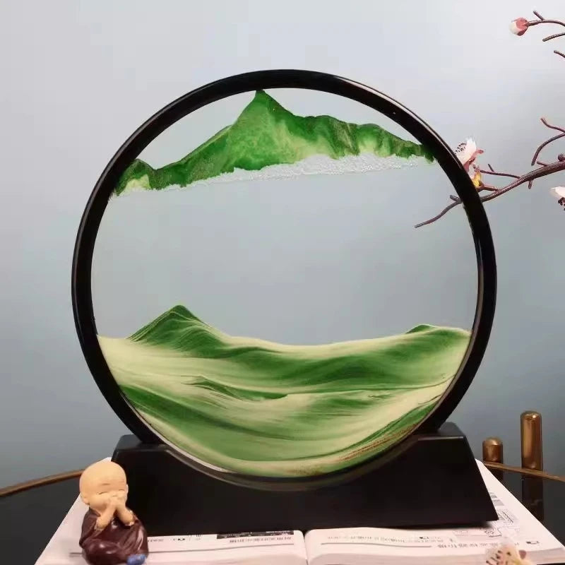 3D Circular Sandscape Hourglass