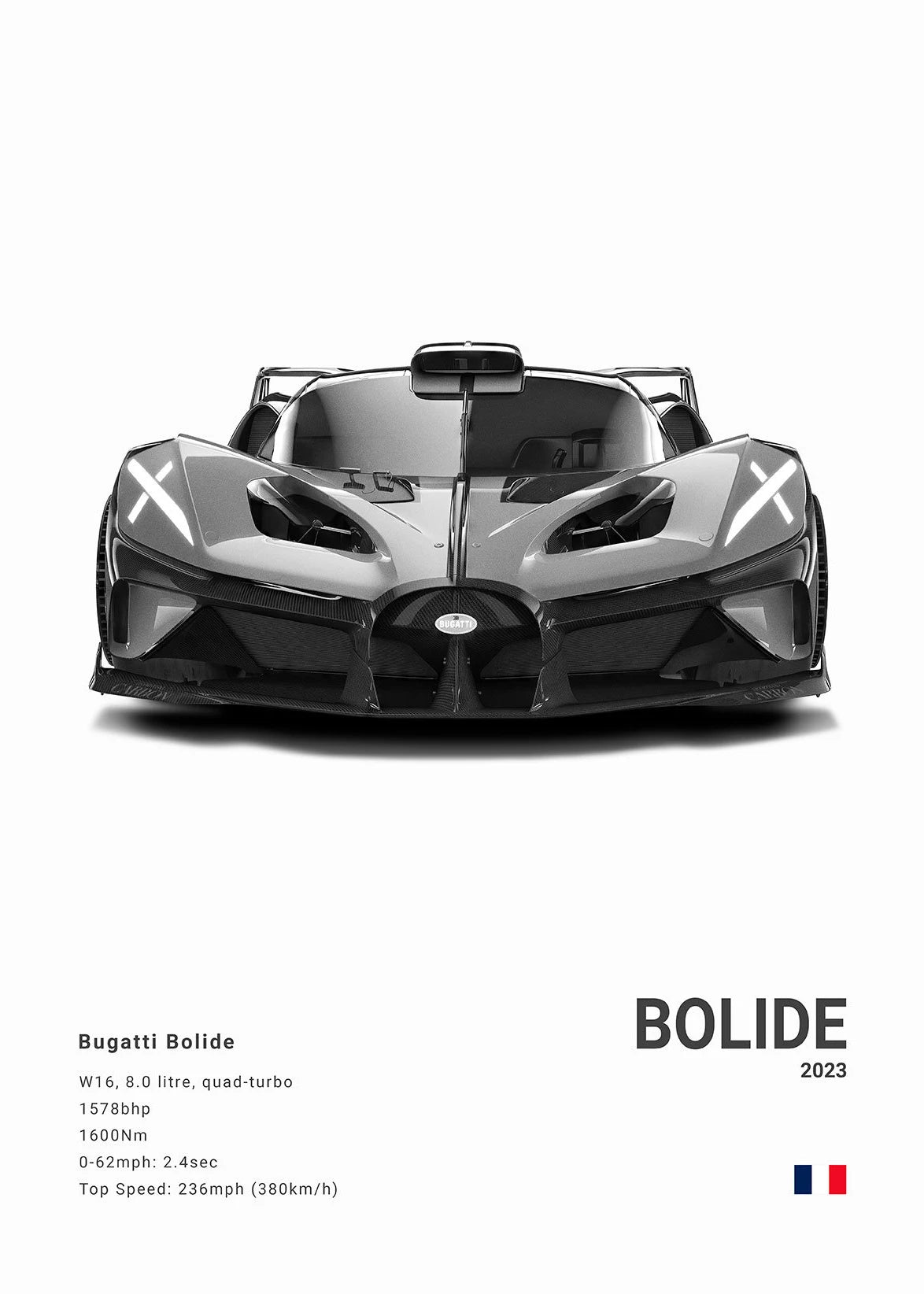 Ettore Bugatti Hypercar Minimalist Canvas Print
