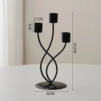 Minimalist Euro-style Gold & Black Candlestick Holders