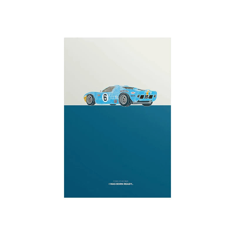 Illustrated Retro 80s/90s Sports Cars Canvas Prints