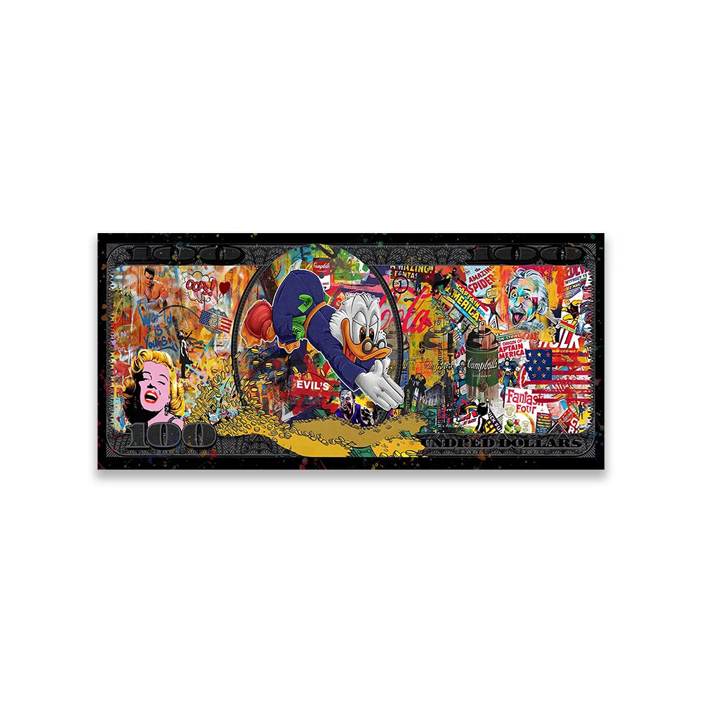 Money Rules $100 Billionaire McDuck Art Canvas Print