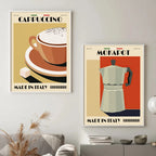 Italian Cafe Espresso Art Canvas Prints