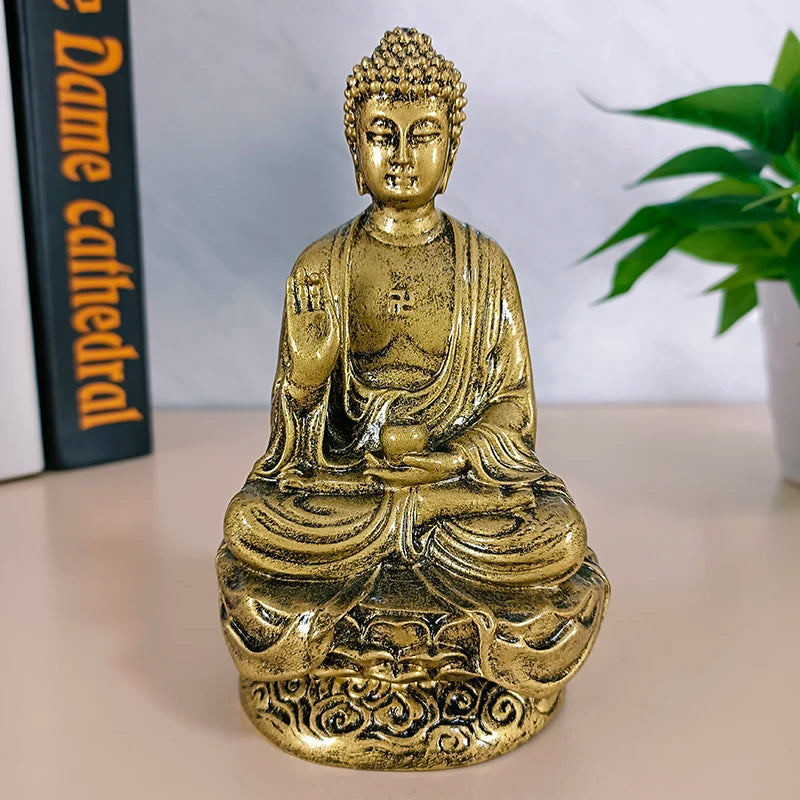 14cm Gold Shakya Muni Buddha Sculpture