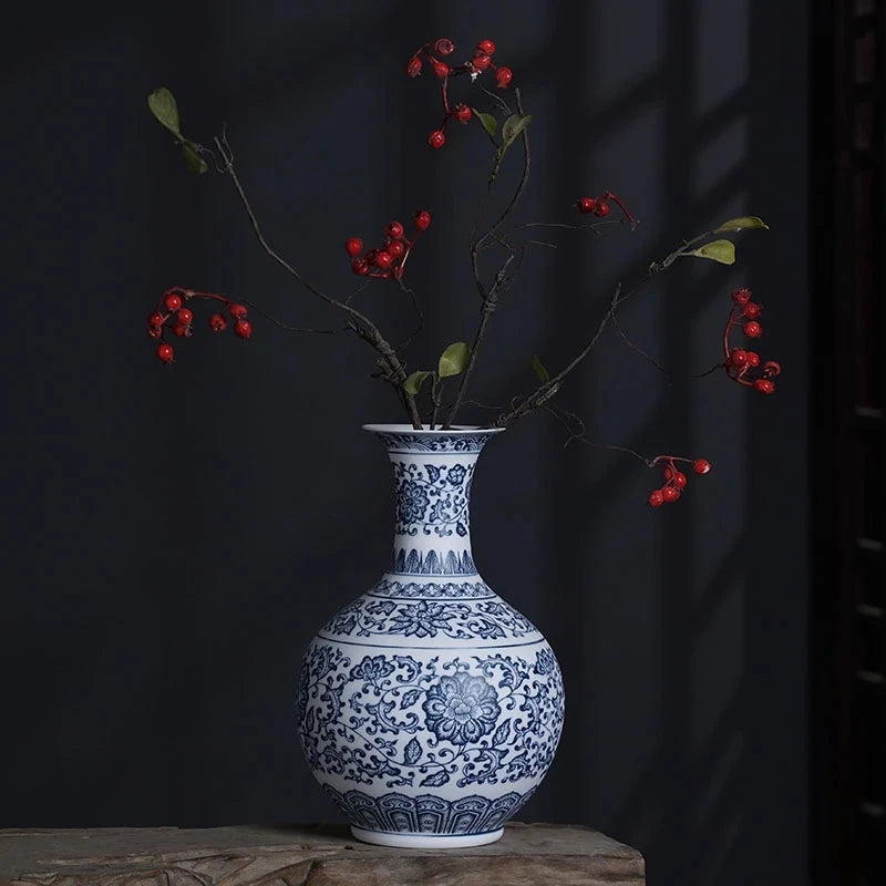 Classic Ceramic Blue & White Vase