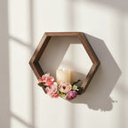 Hexagon floating wall shelf, hexagon storage rack - for home decoration lovers