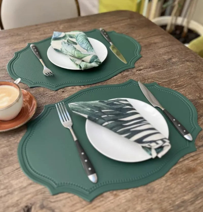 Luxe Leather Dining Placemat Set