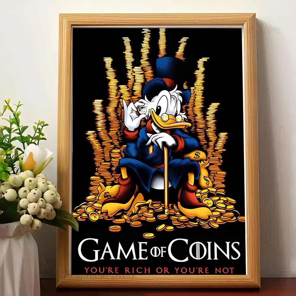 Classic Uncle Scrooge McDuck Billionaire Wall Art - Sleek Surprises