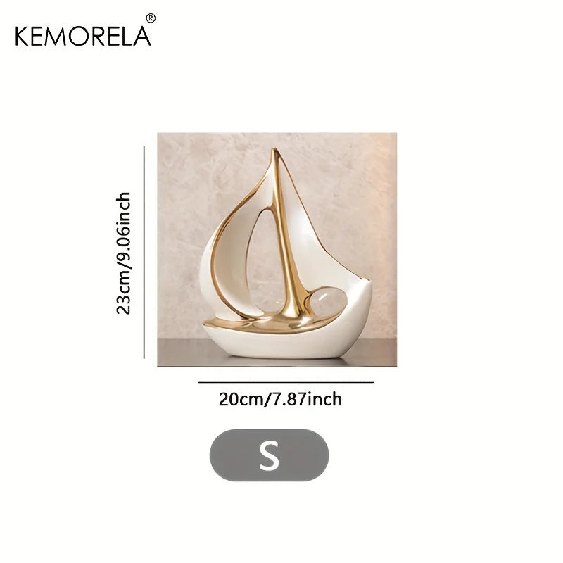 Luxury Sailboat Ceramic Sculptured Ornaments