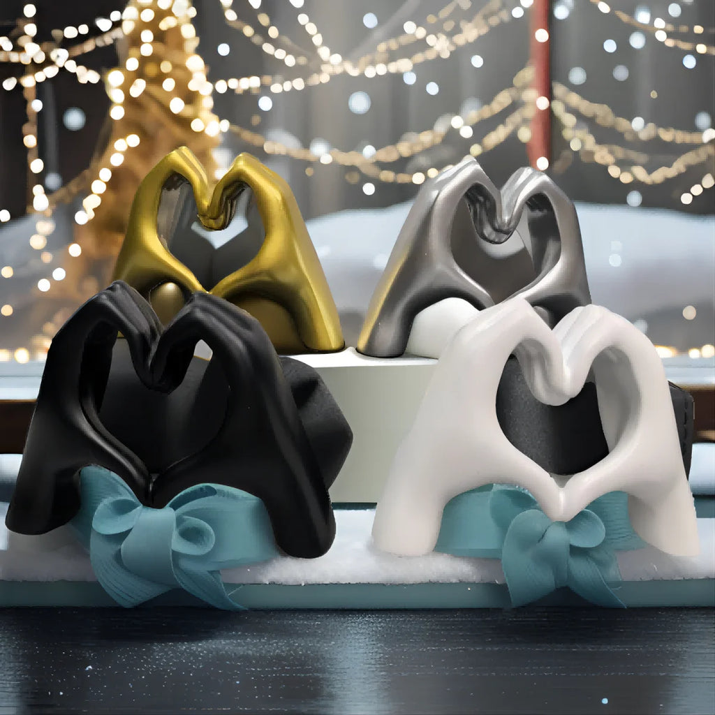 Golden Love Heart-Shaped Hands Sculpture