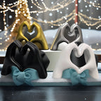 Golden Love Heart-Shaped Hands Sculpture