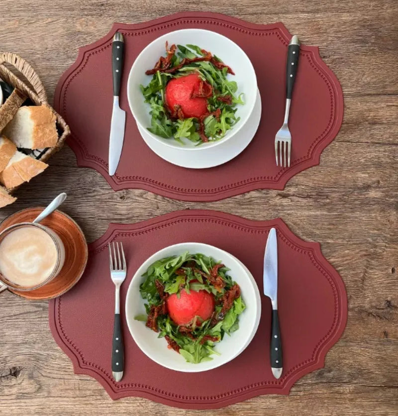 Luxe Leather Dining Placemat Set