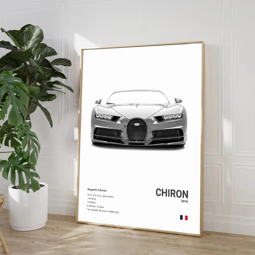 Ettore Bugatti Hypercar Minimalist Canvas Print