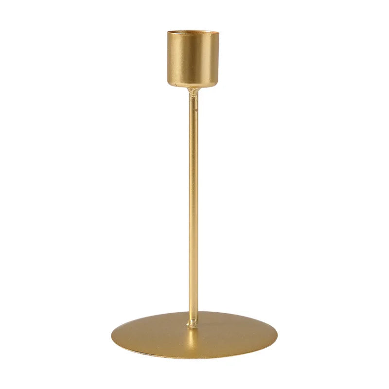 Minimalist Euro-style Gold & Black Candlestick Holders