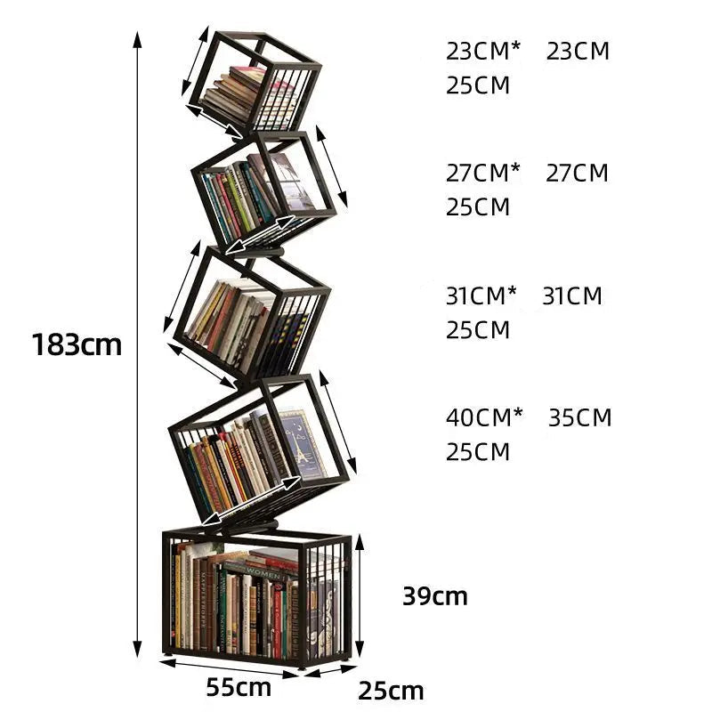Stacked Cubes Metal Bookcase Rack