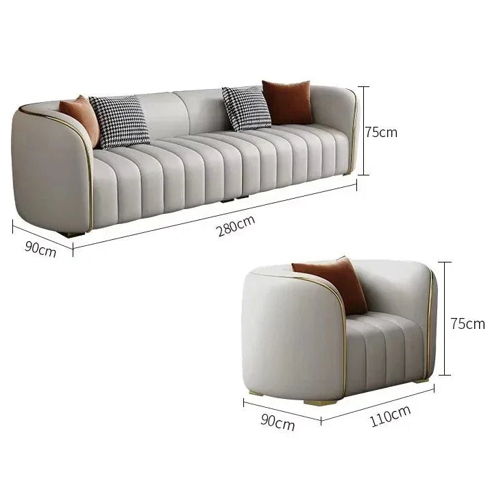 Moderno Minimalist Sectional Curved Sofa