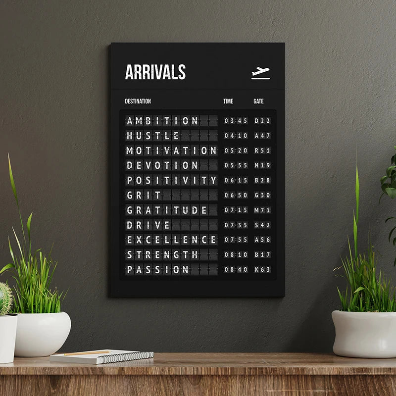 Inspirational Airport Schedule Poster Prints