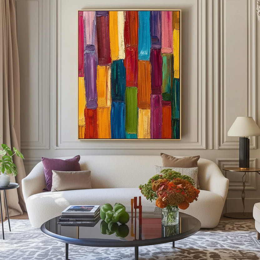 Handmade Multi-Colour Home Centrepiece Canvas Painting