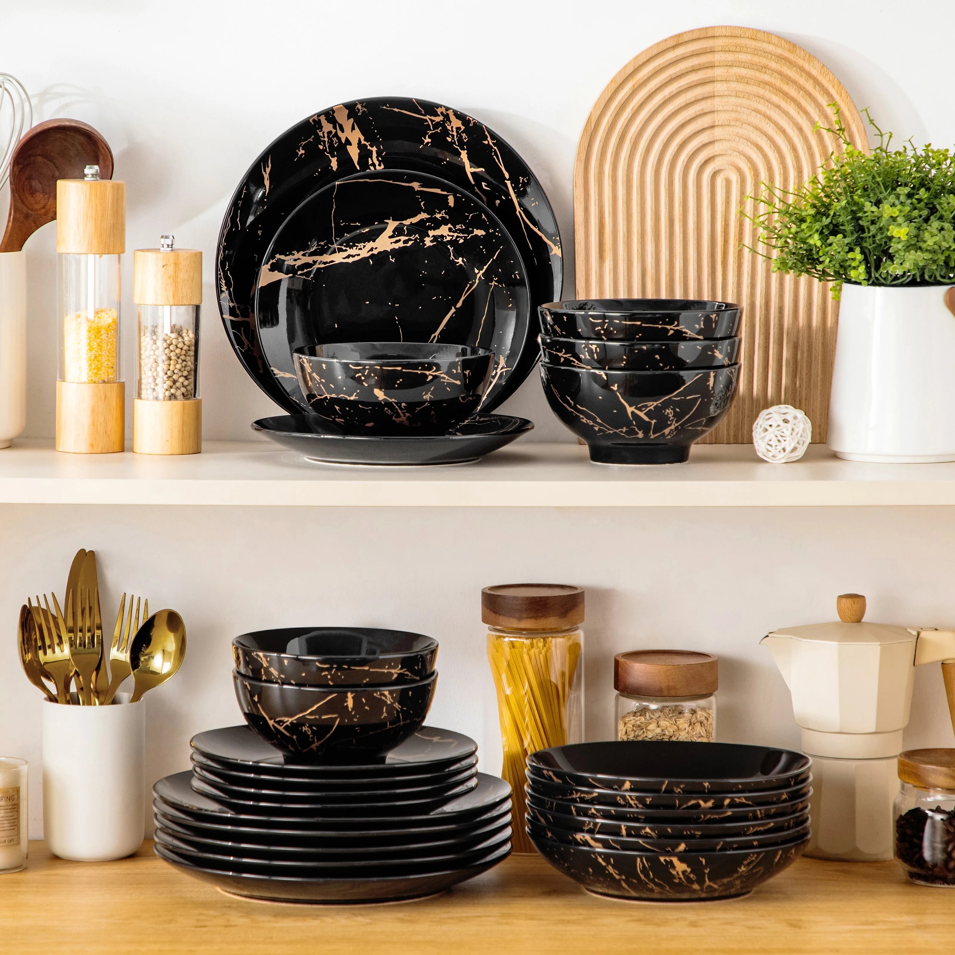 24 Piece Ceramic Dinnerware Set