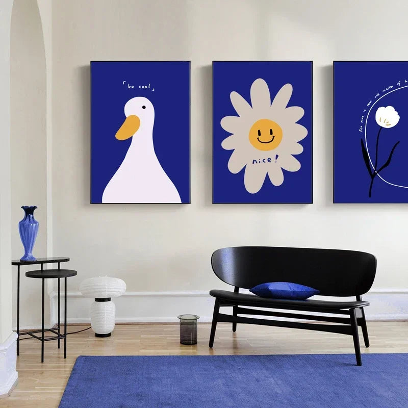 Klein Blue Abstract Art Canvas Prints