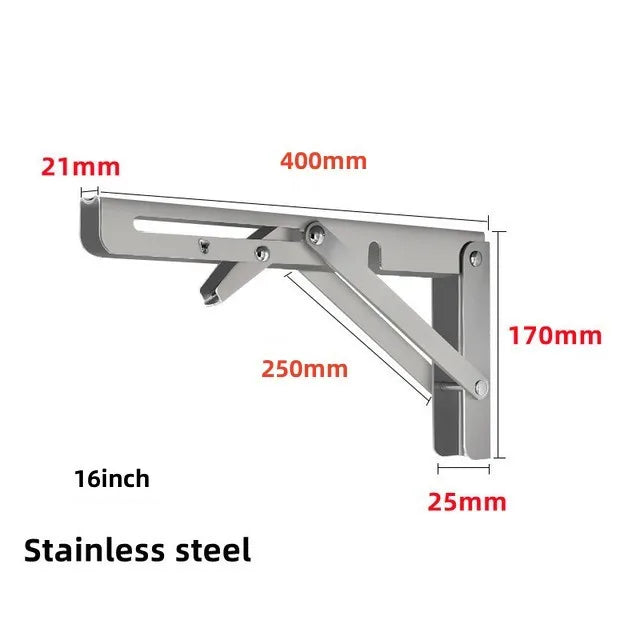 2Pcs Stainless Steel Folding Shelf Brackets - Sleek Surprises