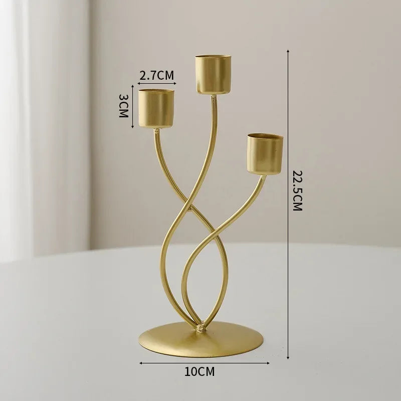 Minimalist Euro-style Gold & Black Candlestick Holders