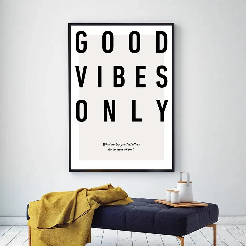 Good Vibes Only Minimalist Canvas