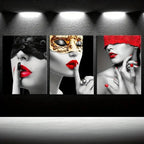 3-Piece Amor Rouge Lipstick Canvas Prints