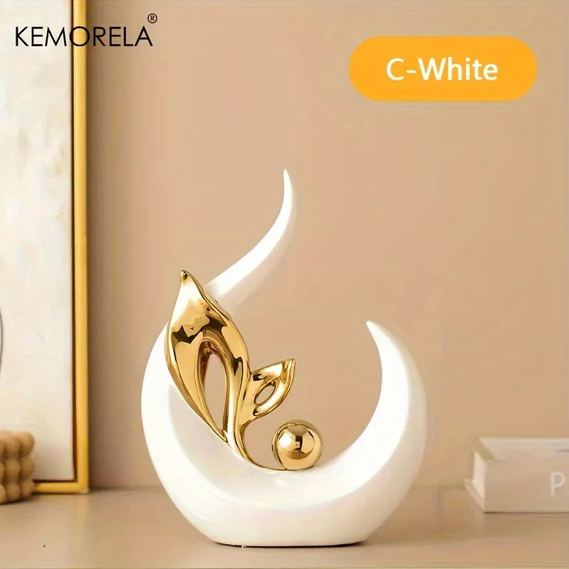 Curved Flame Ceramic Light Sculptures