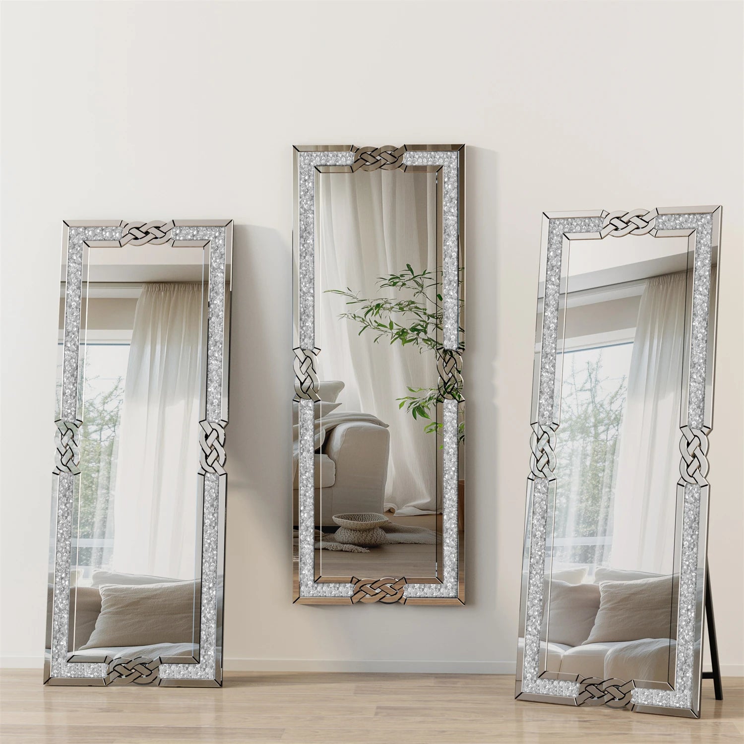 Crystal Frame Full Length Dressing Mirror