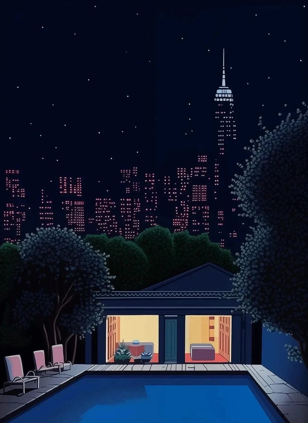 Hiroshi Nagai Inspired Summer Skies Scenic Art Canvas Prints