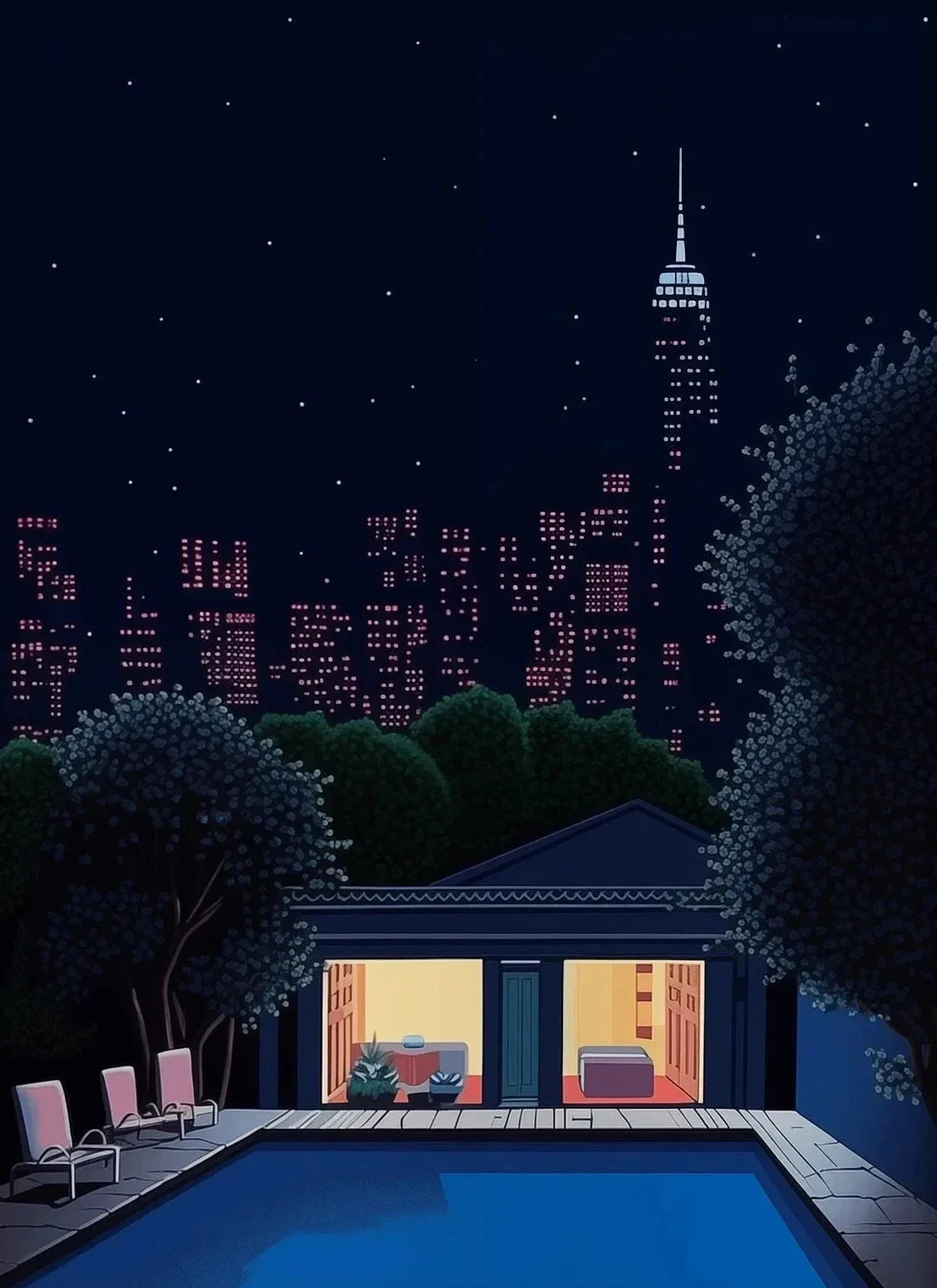 Hiroshi Nagai Inspired Summer Skies Scenic Art Canvas Prints