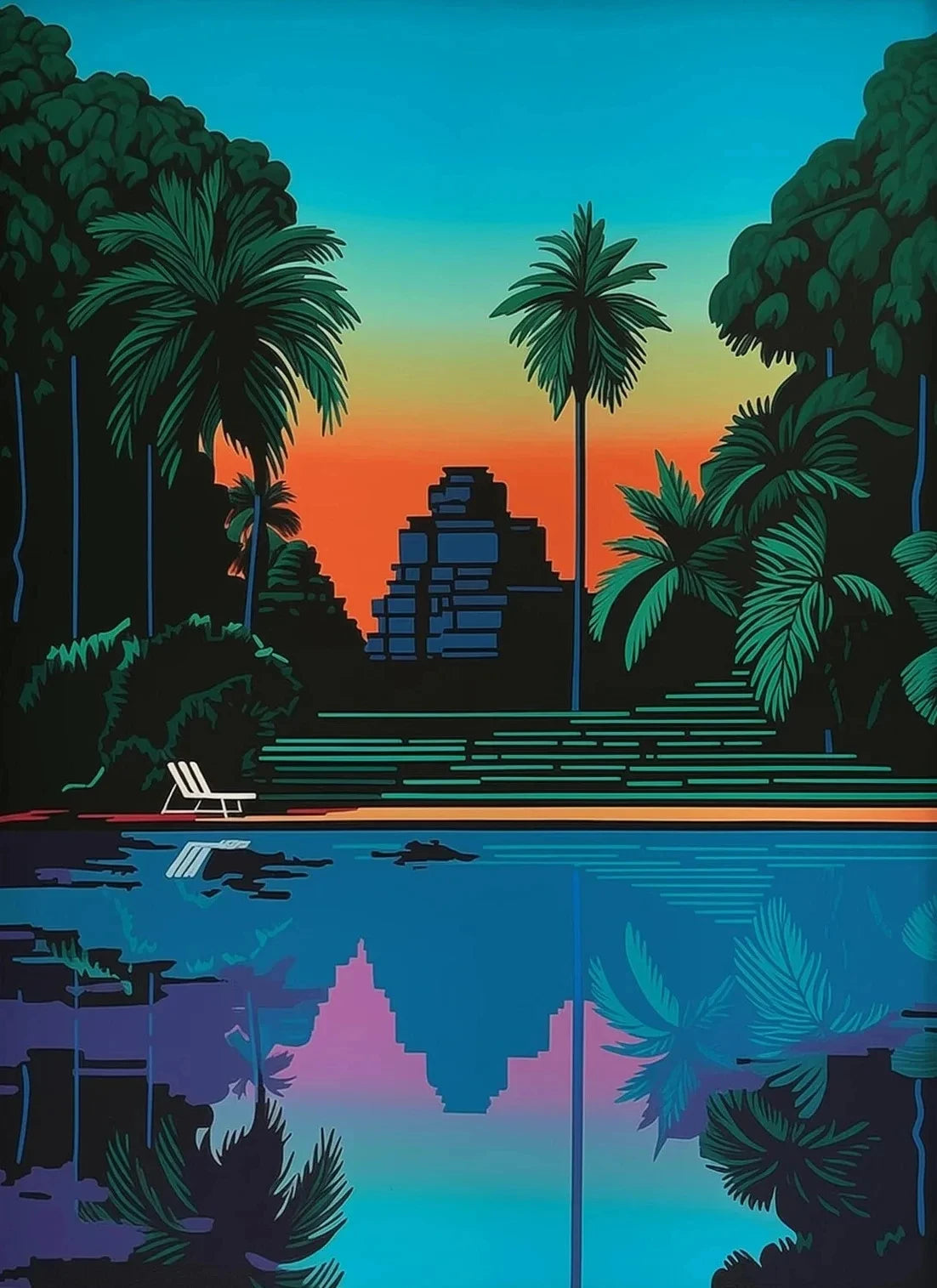 Hiroshi Nagai Inspired Summer Skies Scenic Art Canvas Prints
