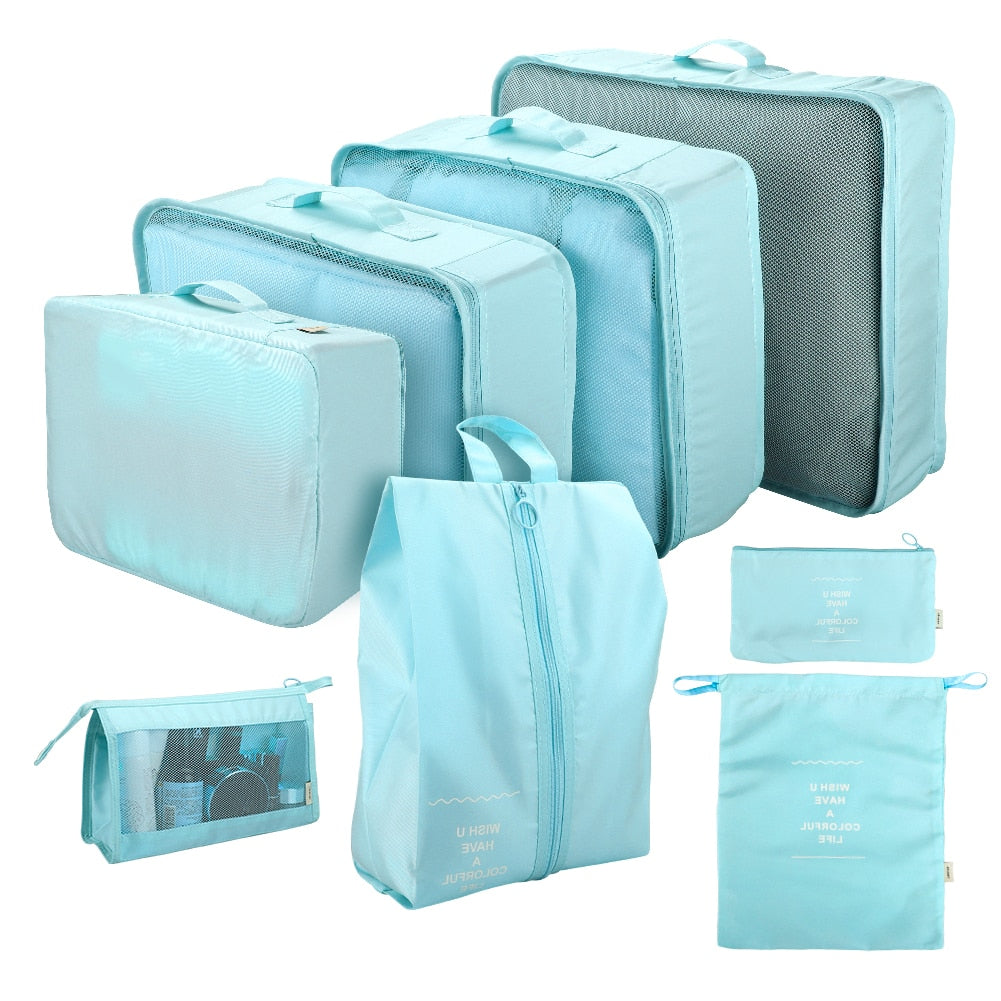 8-Piece Luggage and Suitcase Organizer Bag Set - Sleek Surprises