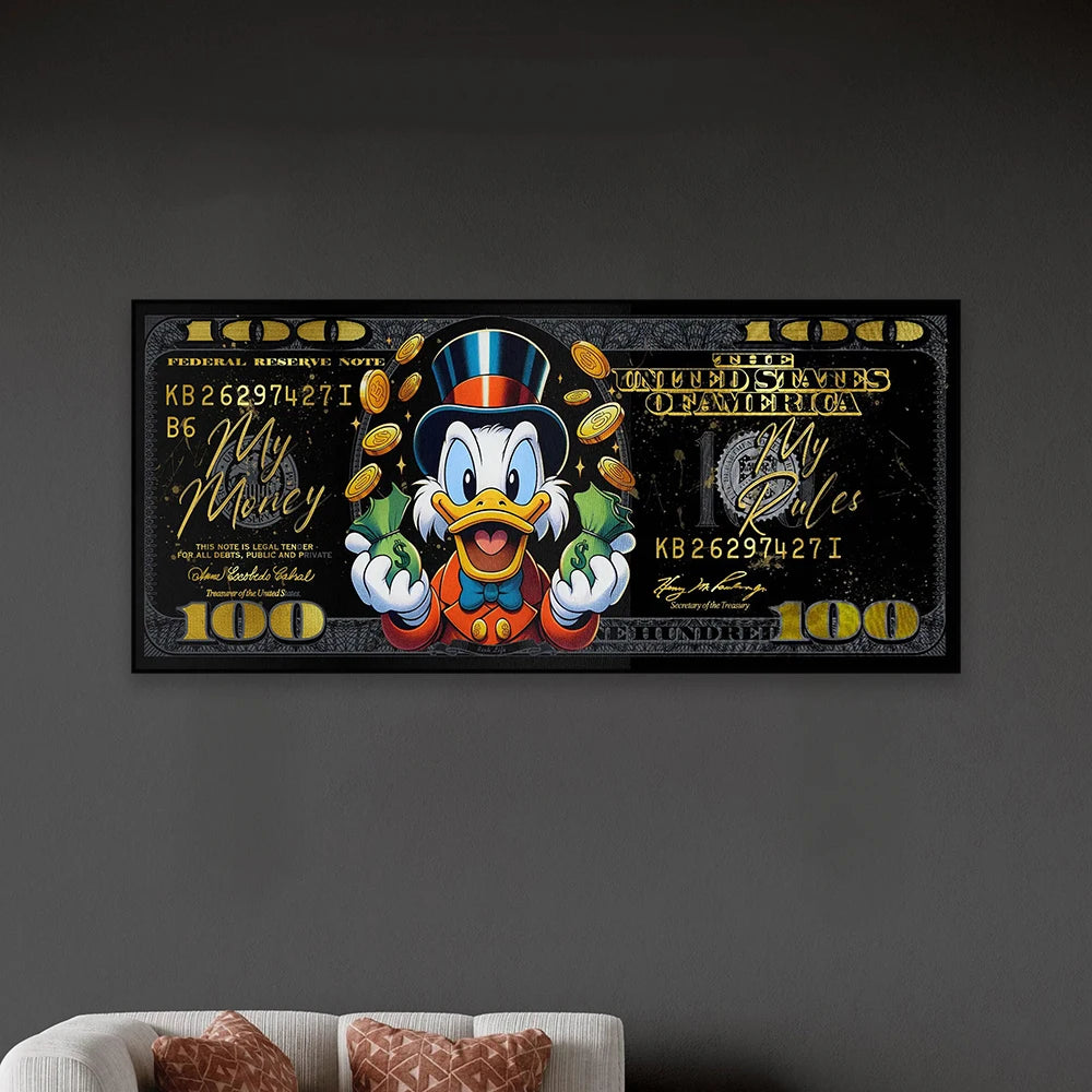 Money Rules $100 Billionaire McDuck Art Canvas Print