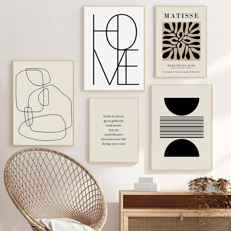 Abstract Minimalist Boho Art Canvas Prints