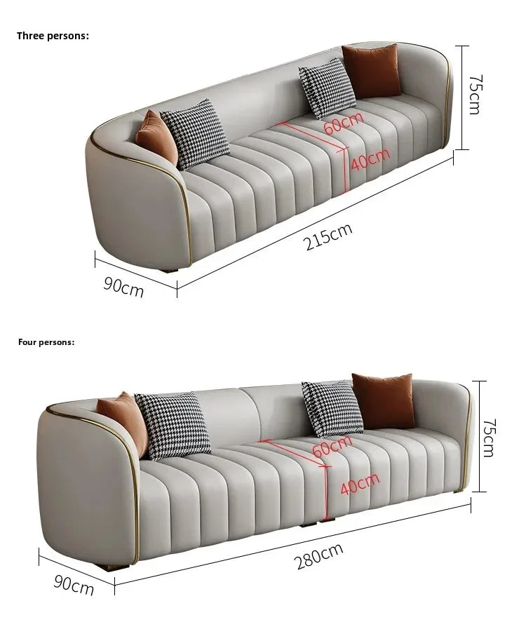 Moderno Minimalist Sectional Curved Sofa