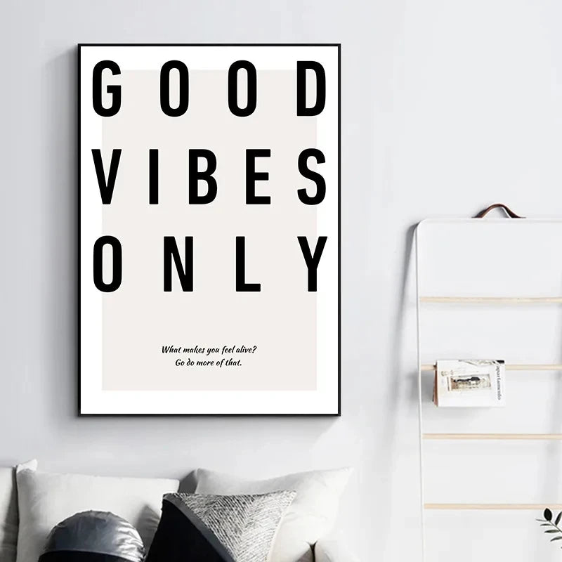 Good Vibes Only Minimalist Canvas