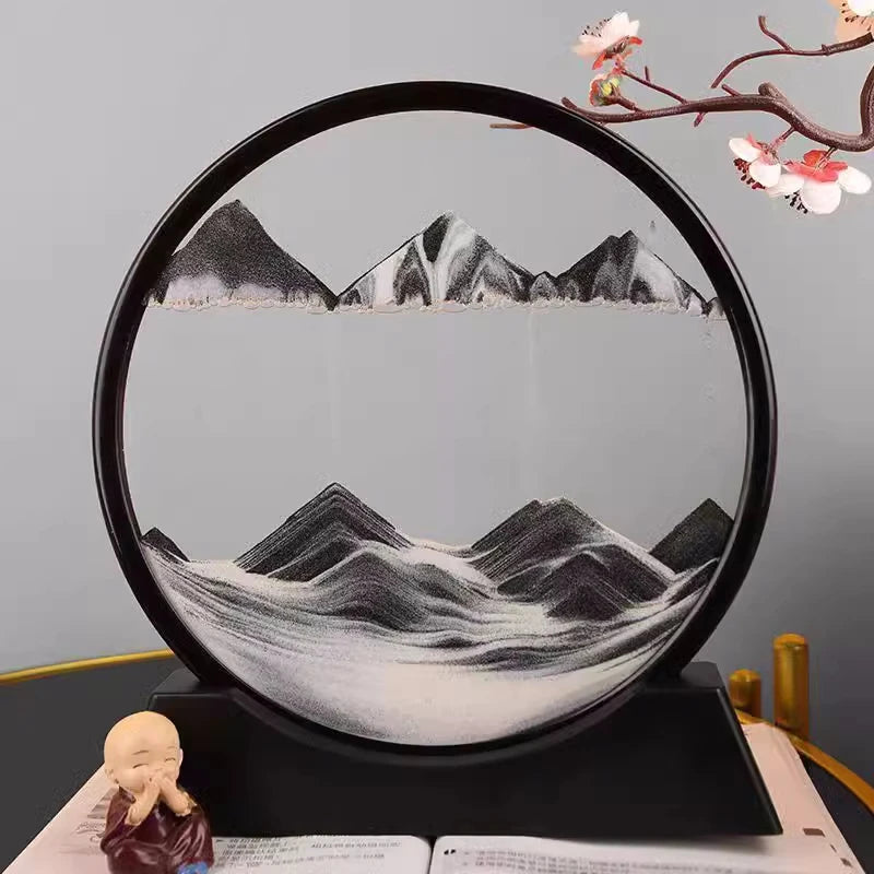 3D Circular Sandscape Hourglass