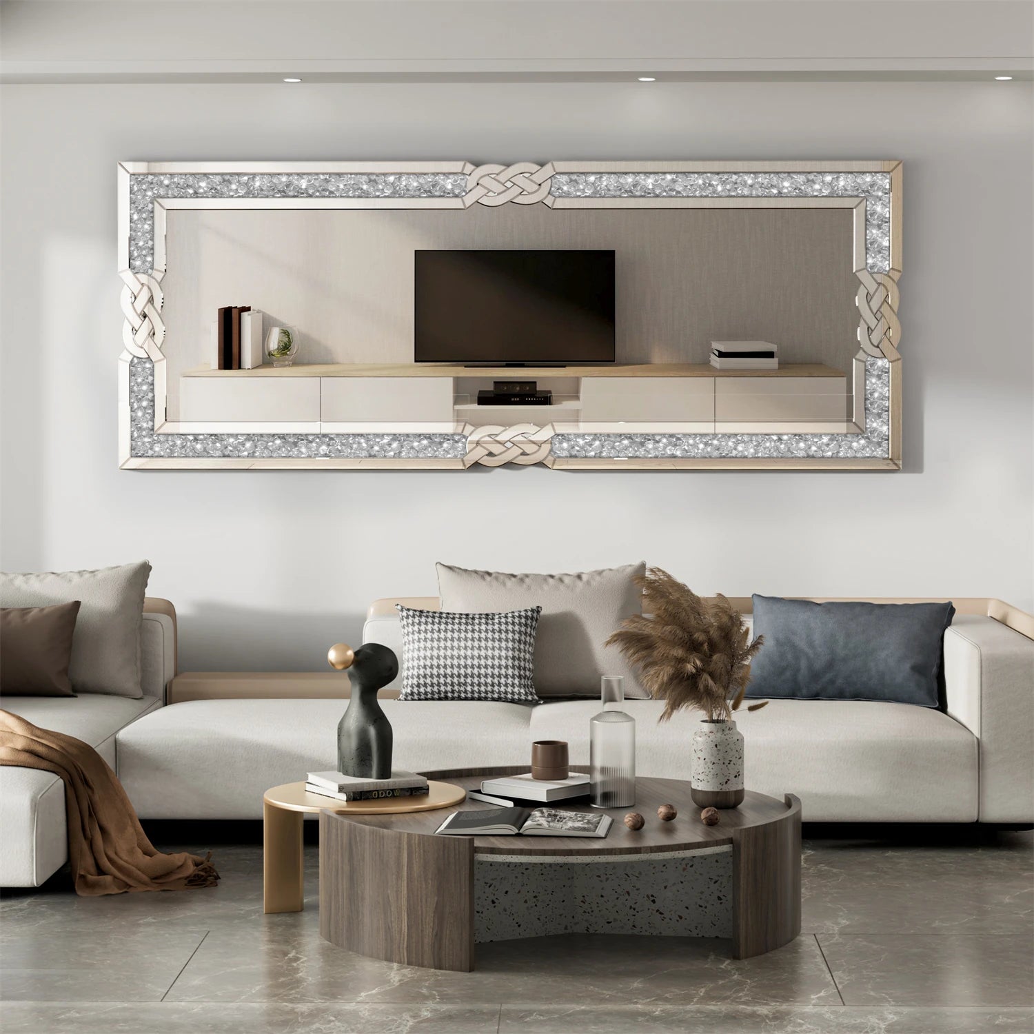 Crystal Frame Full Length Dressing Mirror
