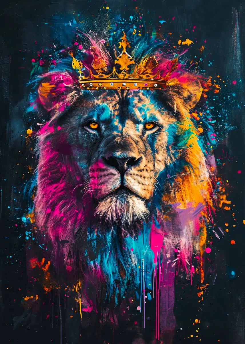Abstract Multicolour Animals Art Canvas Prints