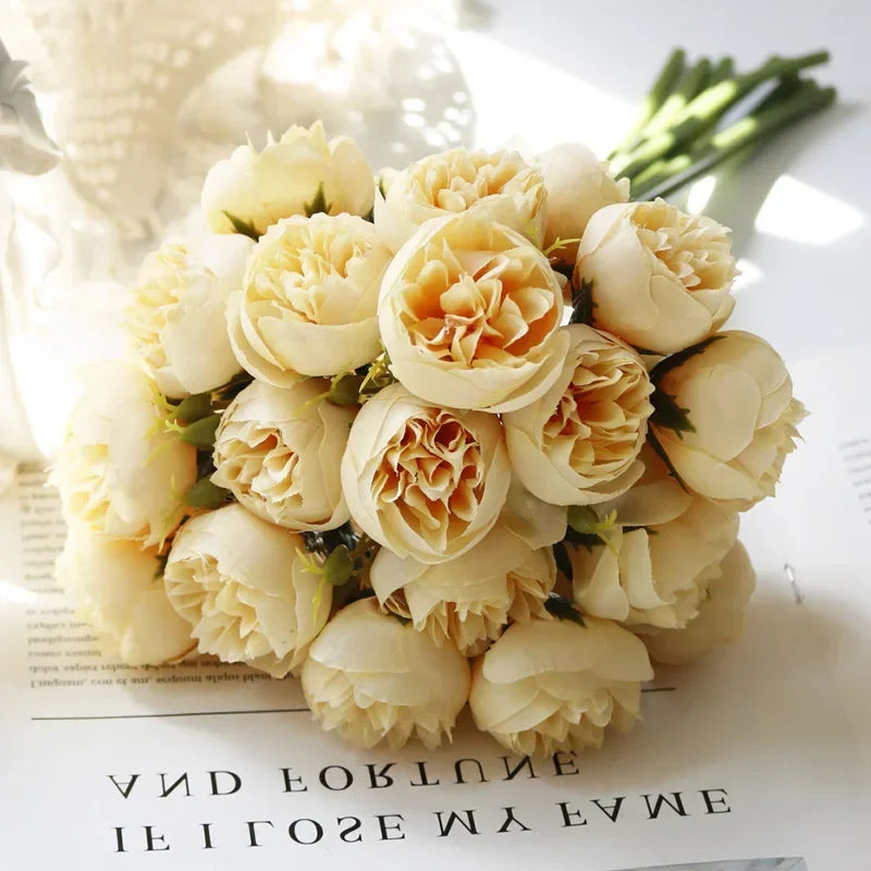 27-Head Silk Peony Artificial Bouquet of Flowers