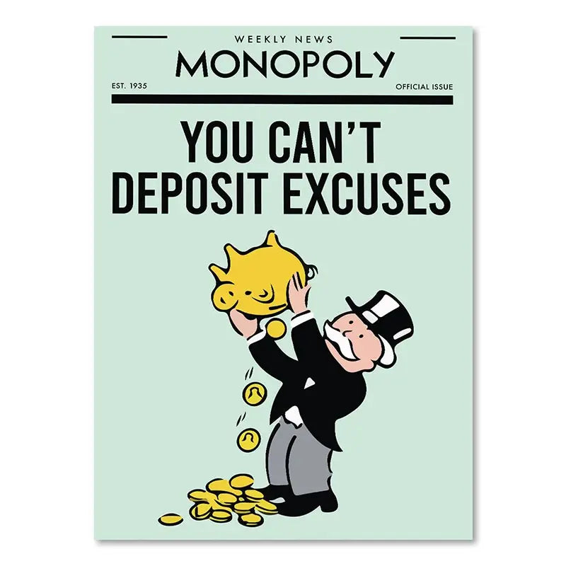 Millionaire Motivational Monopoly Canvas Prints