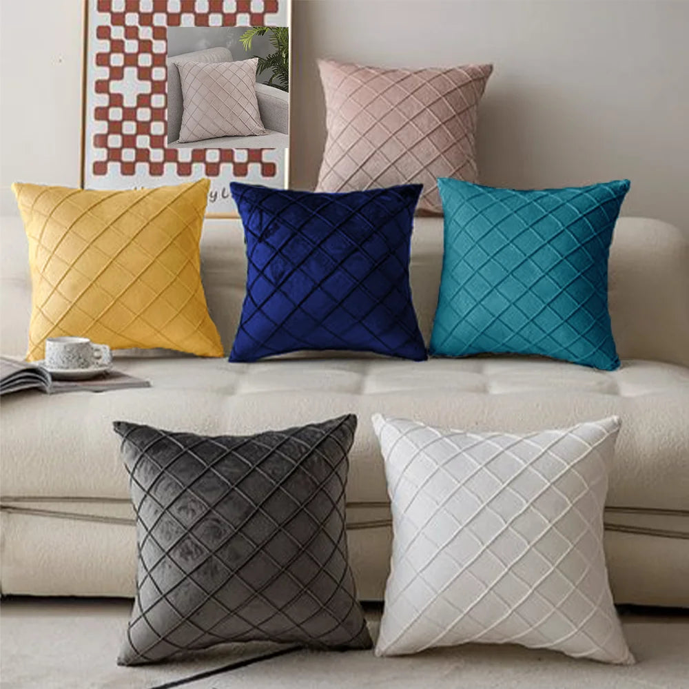 Crossed Diamonds Velvet Cushion Cover