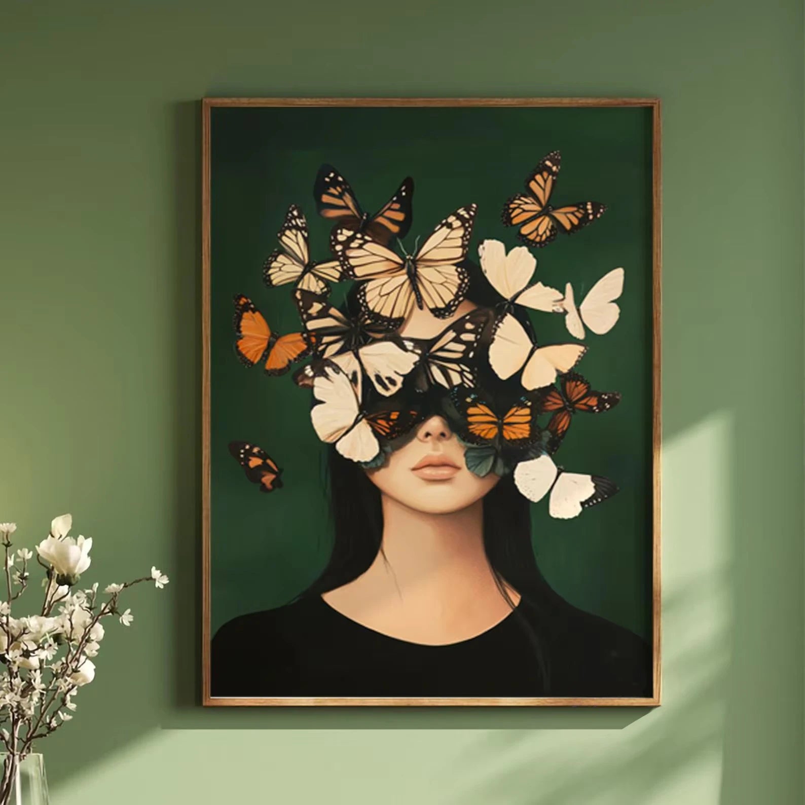 Green Abstract Flowers & Models Canvas Prints